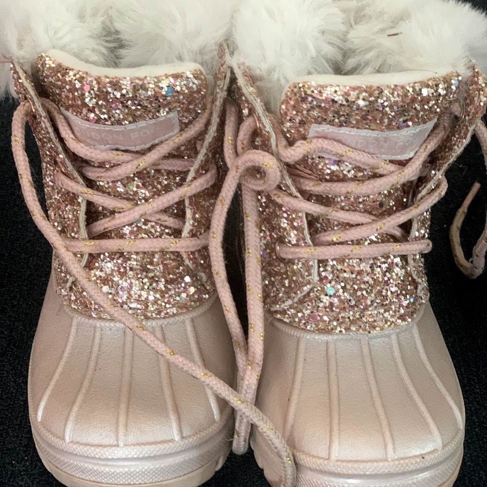 Rose gold London Fog toddler boots
